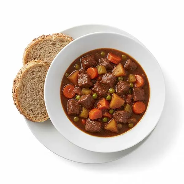 All-american beef stew with multigrain bread